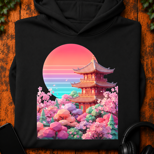低多邊形花朵 - 帽T