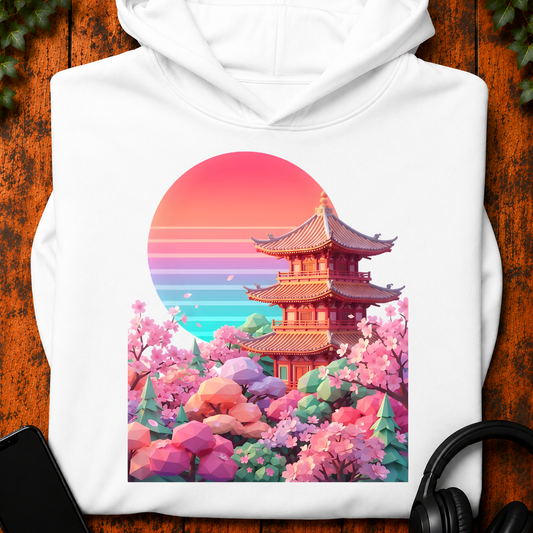 低多邊形花朵 - 帽T
